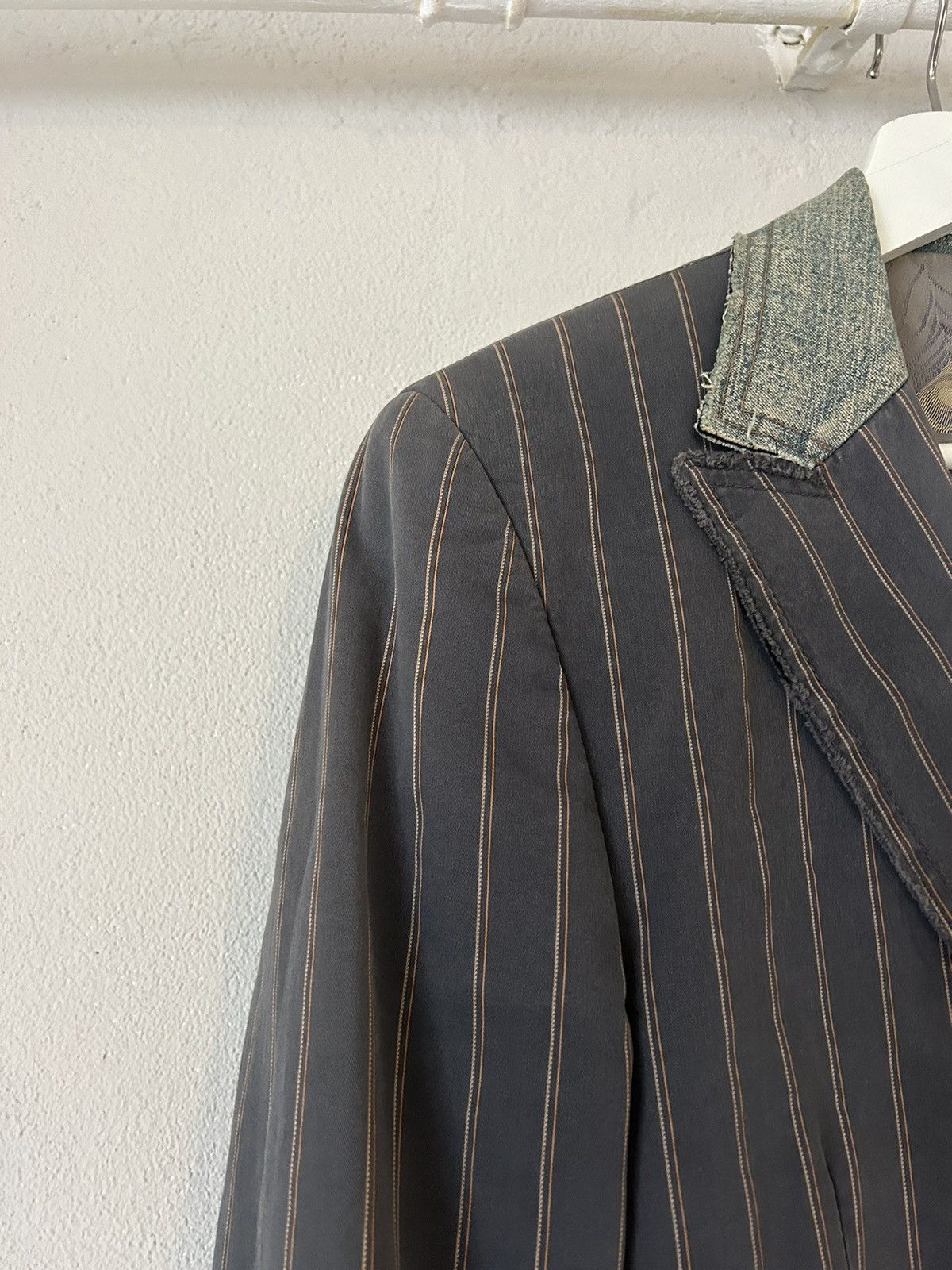 Dolce & Gabbana D&G Pinstripe Blazer with Denim Collar, Size 50 Size US M / EU 48-50 / 2 - 4 Thumbnail