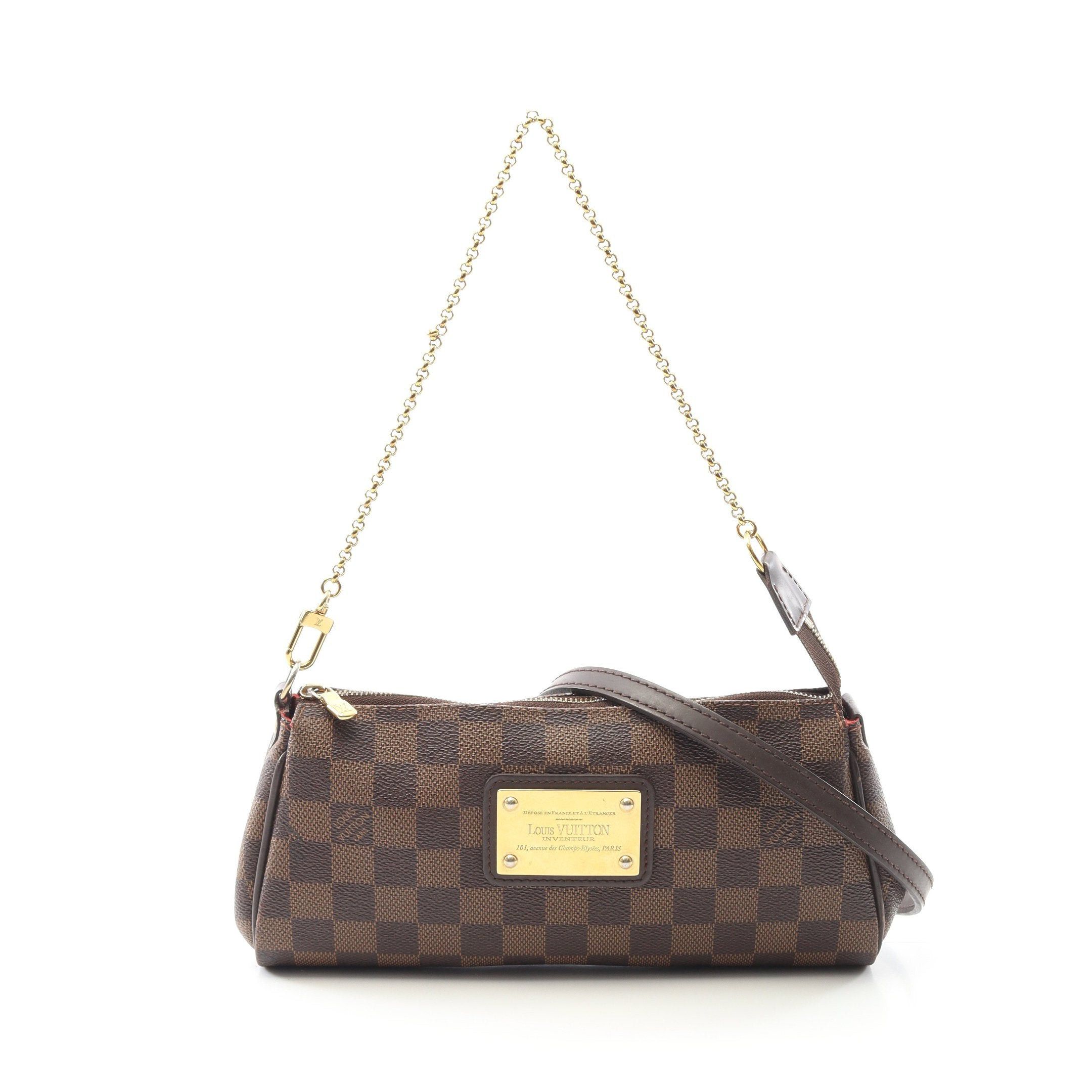 Louis Vuitton Louis Vuitton Eva Damier Ebene Chain Handbag Leather Brown Size ONE SIZE - 1 Thumbnail