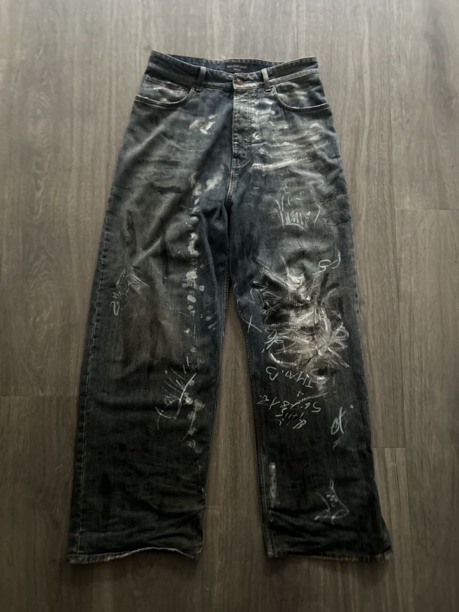 Balenciaga Balenciaga SS23 Mudshow runway graffiti pants *RARE* Size US 28 / EU 44 - 1 Thumbnail