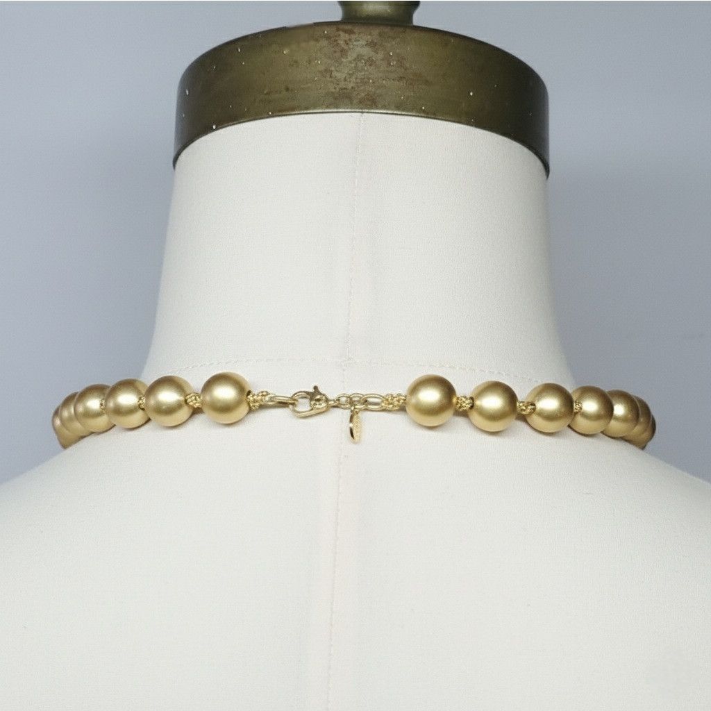 Monet Monet 16" Necklace Gold Metal Pearls Knotted Chain Claw Size ONE SIZE - 3 Thumbnail