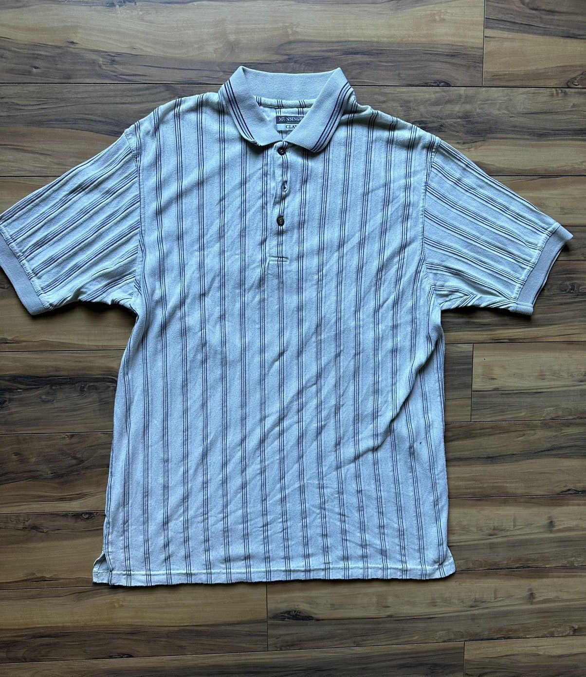 Vintage Men's Blue Striped Polo Shirt Size US XL / EU 56 / 4 - 1 Thumbnail
