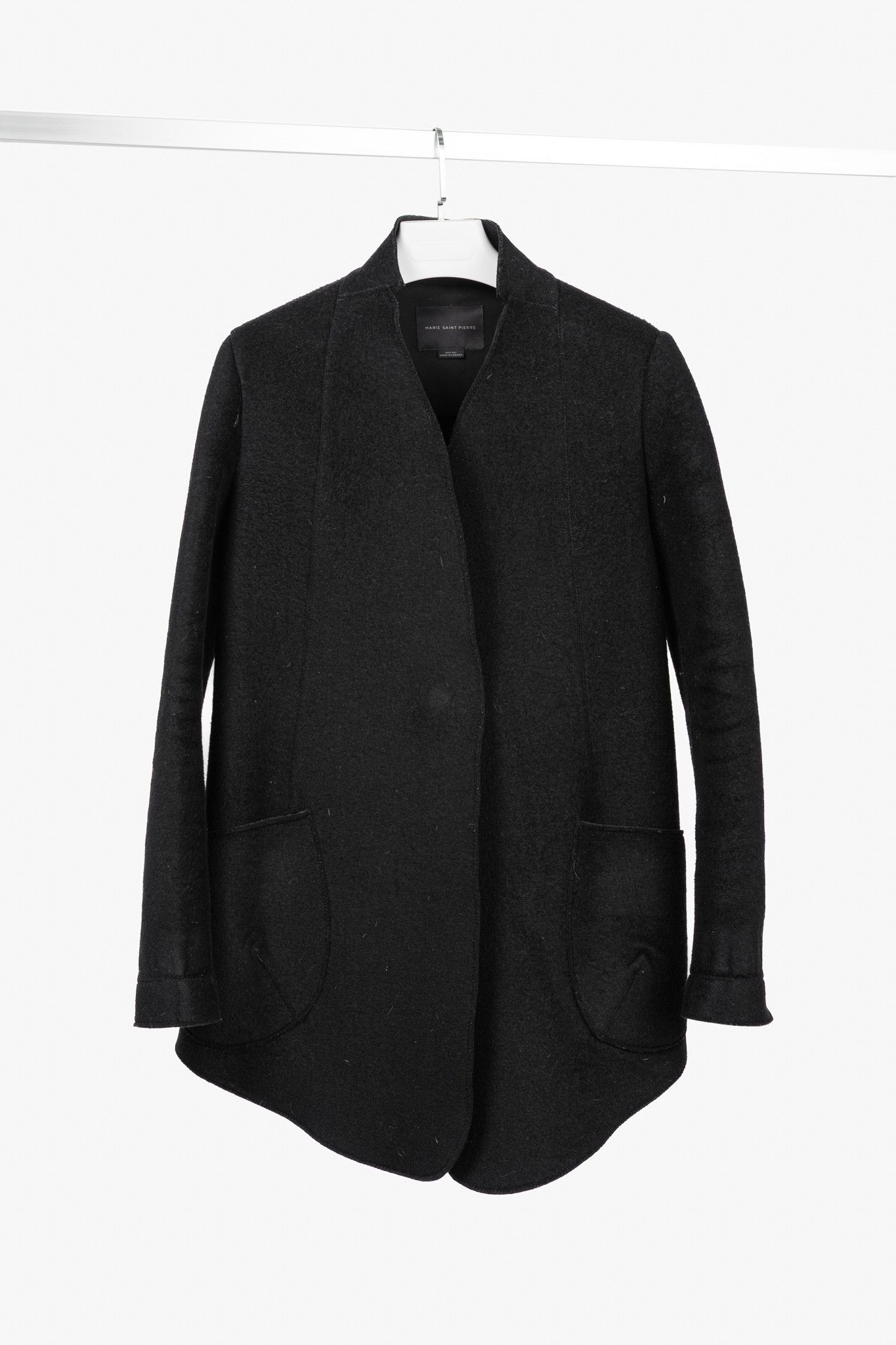 Other Marie Saint Pierre Black Boiled-Wool Blazer Size US S / EU 44-46 / 1 - 1 Thumbnail