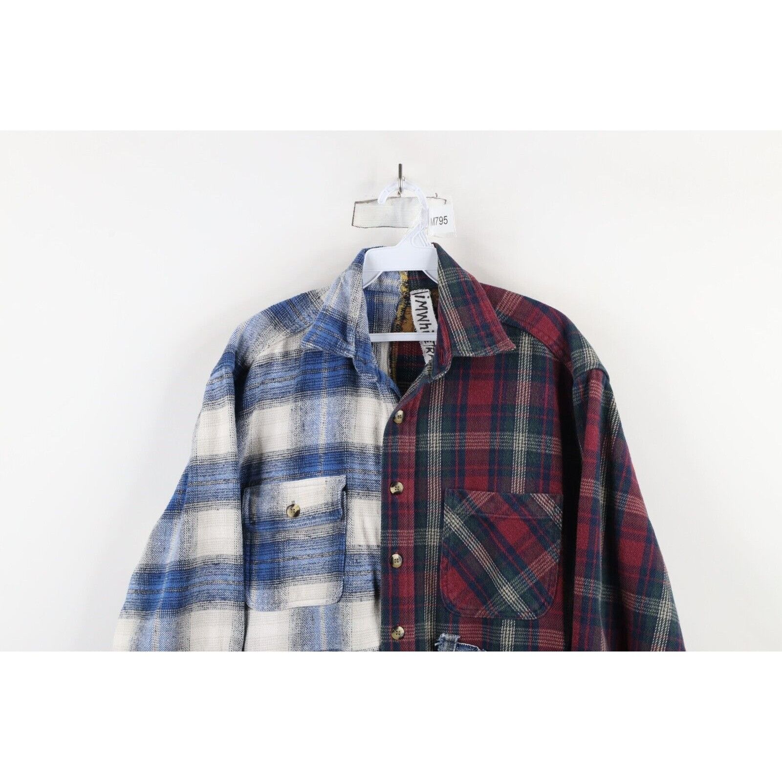 Vintage Vintage 90s Y2K Streetwear Custom Flannel Shirt Dress Size L / US 10 / IT 46 - 2 Thumbnail