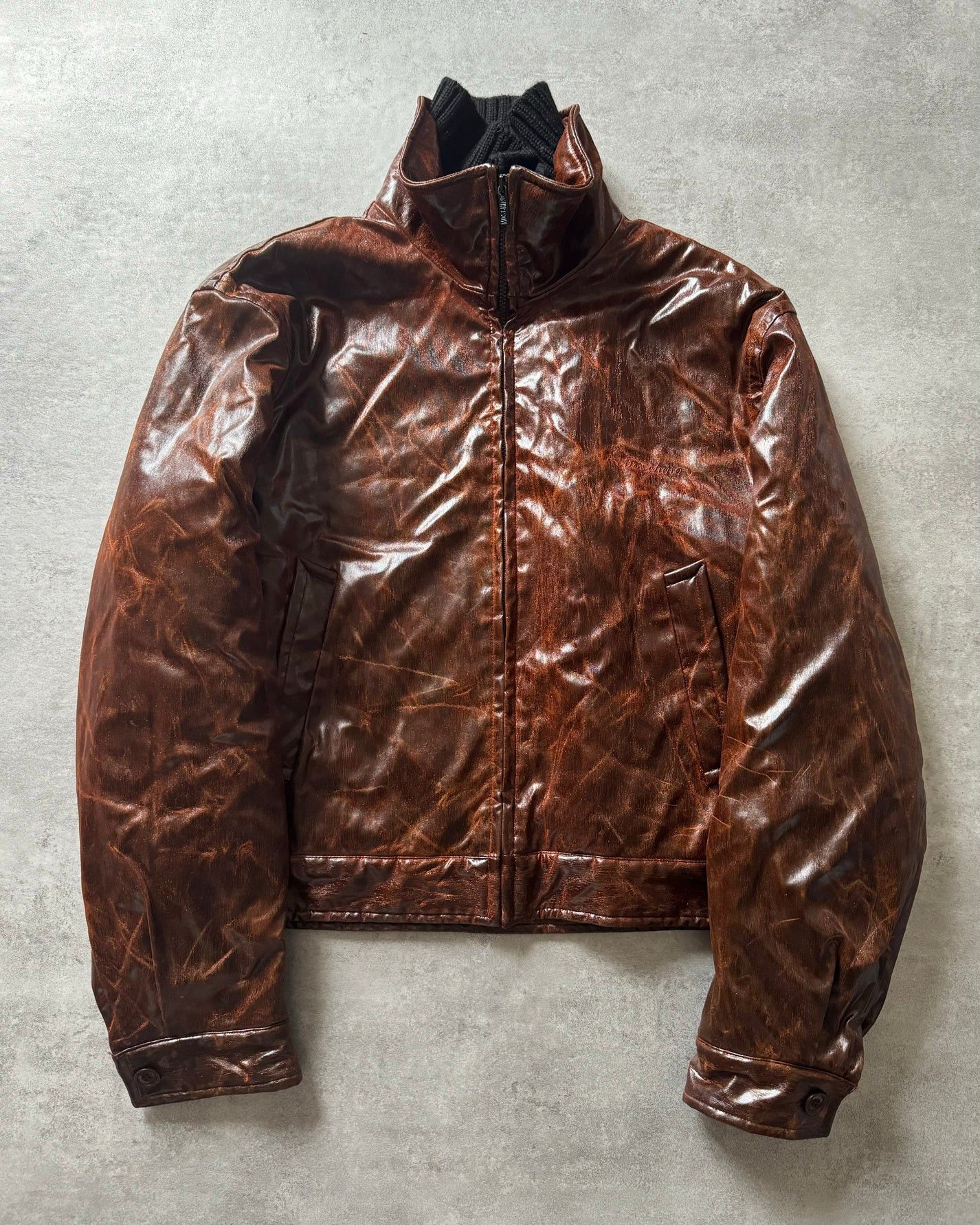 Moschino 2000s Moschino Enigmatic Brown Distressed Pilot Jacket Size US S / EU 44-46 / 1 - 1 Thumbnail