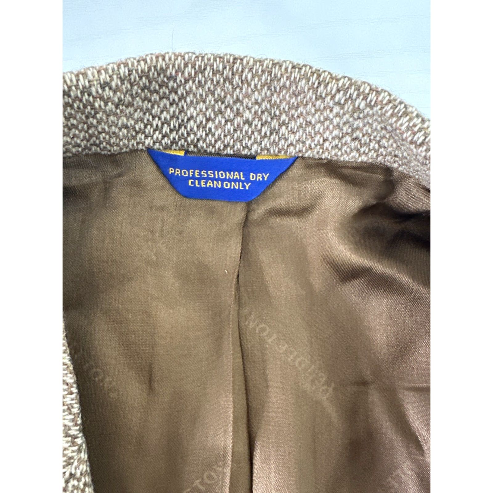 Pendleton VINTAGE Pendleton Blazer Sport Coat Jacket Mens XL 46R Wool Tweed Brown Notch Lapel Single-Breasted 2-Button Regular Fit Size 46R - 3 Thumbnail