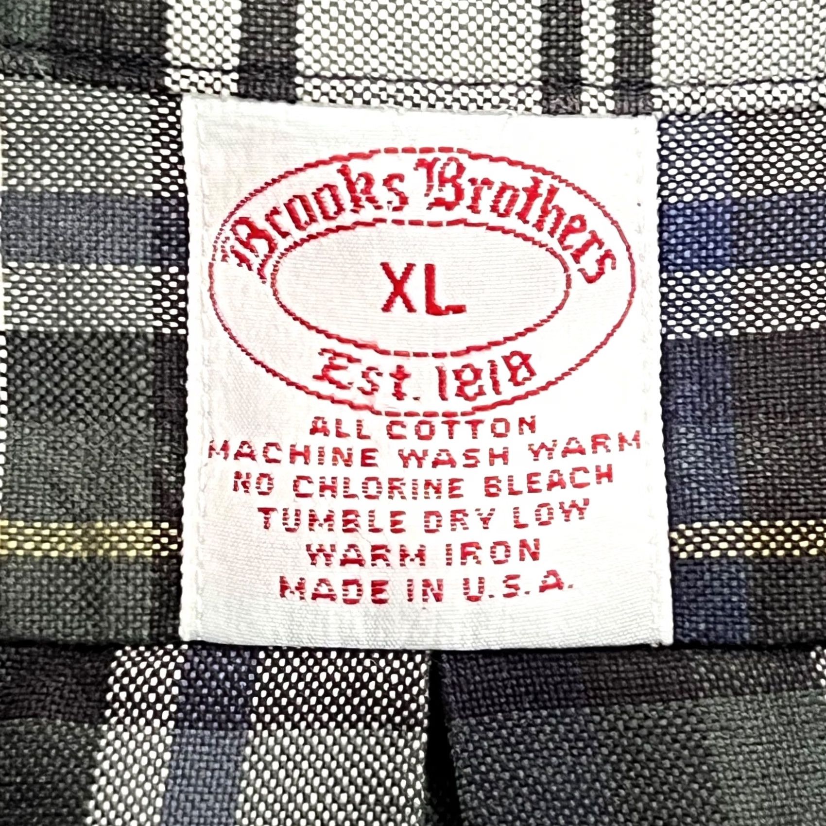 Brooks Brothers VINTAGE Brooks Brothers Dress Shirt Mens XL Green White Tartan Plaid Oxford OCBD Made in USA Shirt Mens XL Green White Tartan Plaid USA Size US XL / EU 56 / 4 - 2 Thumbnail