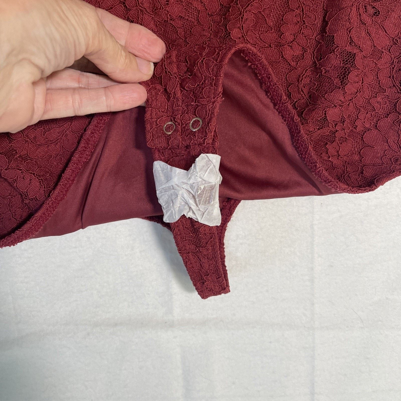 Express Express Burgundy Lace Bodysuit Small- NWT Retail $59.90 Size S / US 4 / IT 40 - 3 Thumbnail