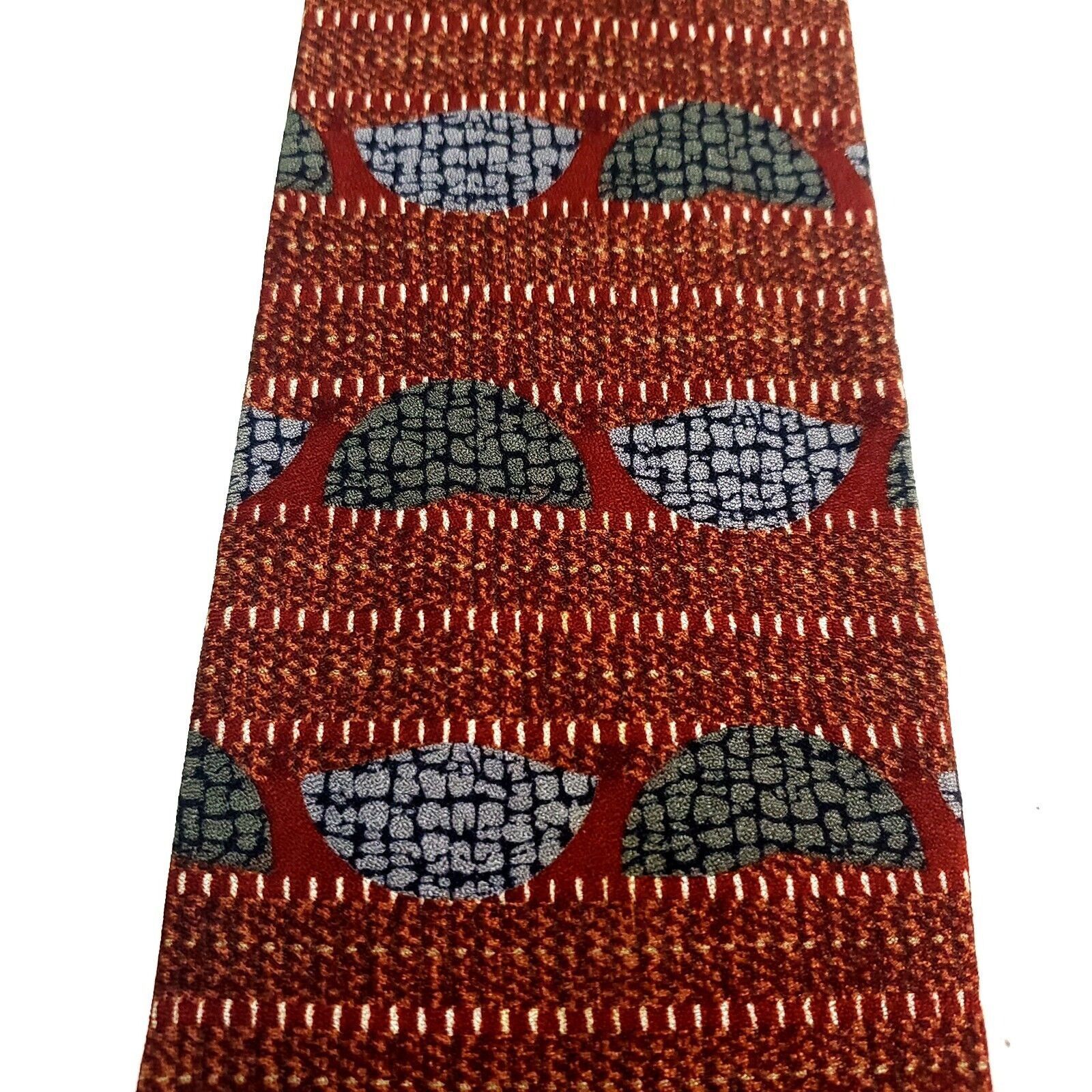 Henry Grethel Henry Grethel Silk Tie Brown Print Abstract Size ONE SIZE - 2 Thumbnail