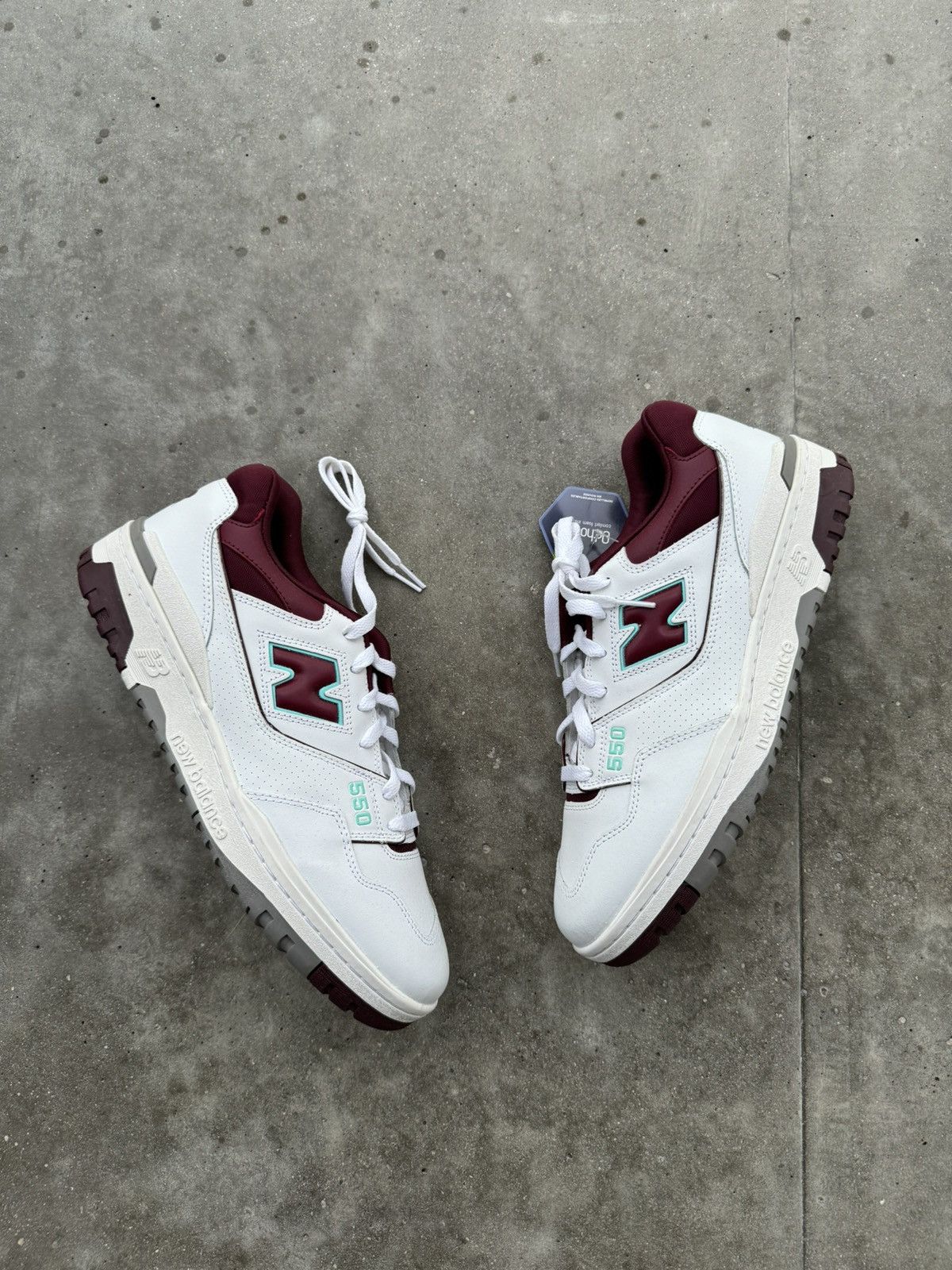 New Balance × Off-White New Balance 550 Burgundy Cyan Size US 12 / EU 45 - 1 Thumbnail