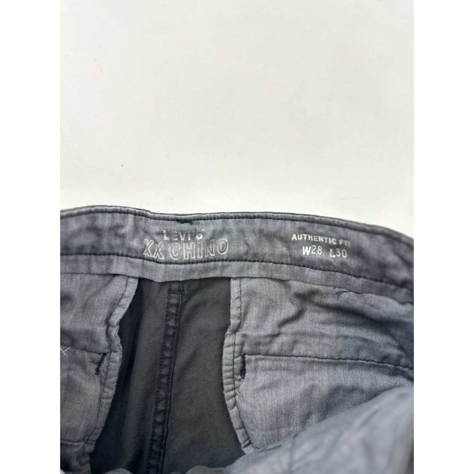 Levi's Levi's XX Pants Mens Chino Trousers 28x30 Gray Flat Front Regular Slim Cut Mens Clothing Size US 28 / EU 44 - 3 Thumbnail