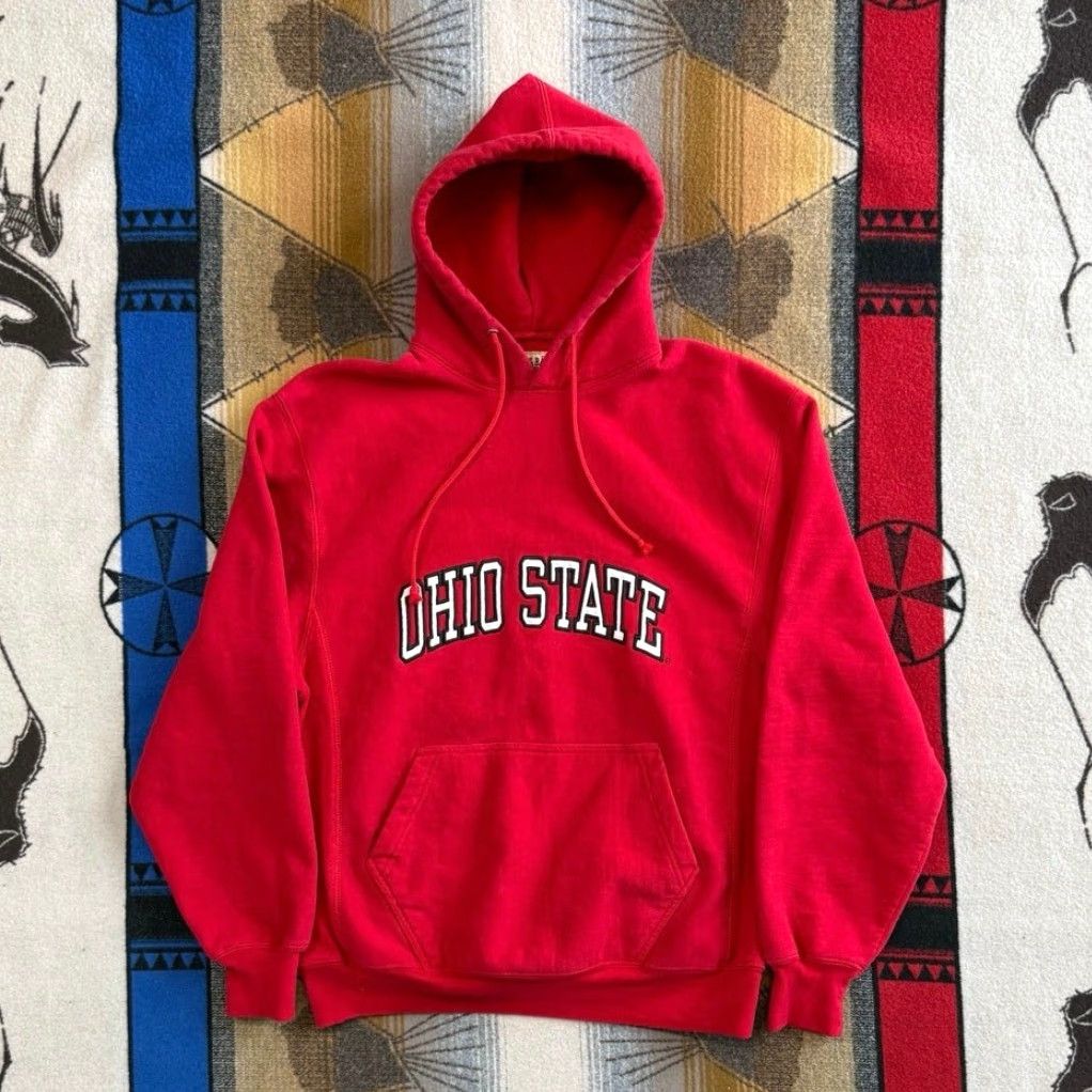 Vintage VINTAGE 90s Ohio State Buckeyes Hoodie Sweatshirt Mens Size M Red Embroidered Pullover Long Sleeve Size US M / EU 48-50 / 2 - 2 Thumbnail