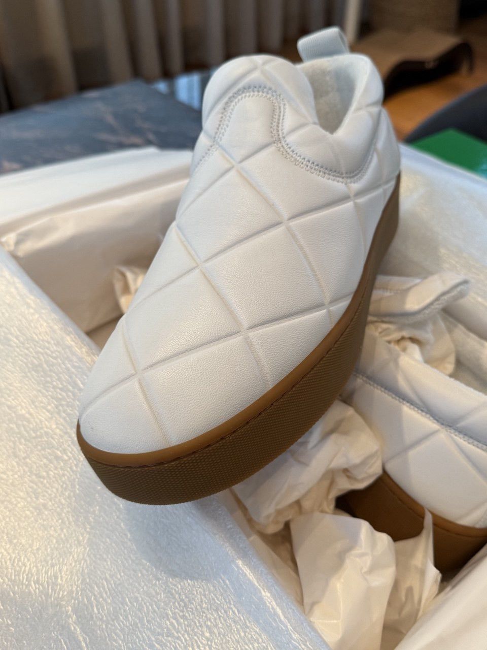 Bottega Veneta Bottega Veneta Quilted Embossed Lambskin Slipon Sneaker Size US 10 / IT 40 - 6 Thumbnail