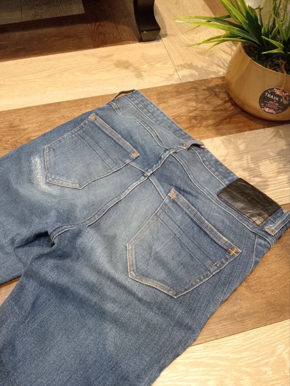 Number (N)ine NUMBER NINE X STUDIOUS BLUE DISTRESSED SKINNY STRETCH JEANS Size US 29 - 12 Thumbnail