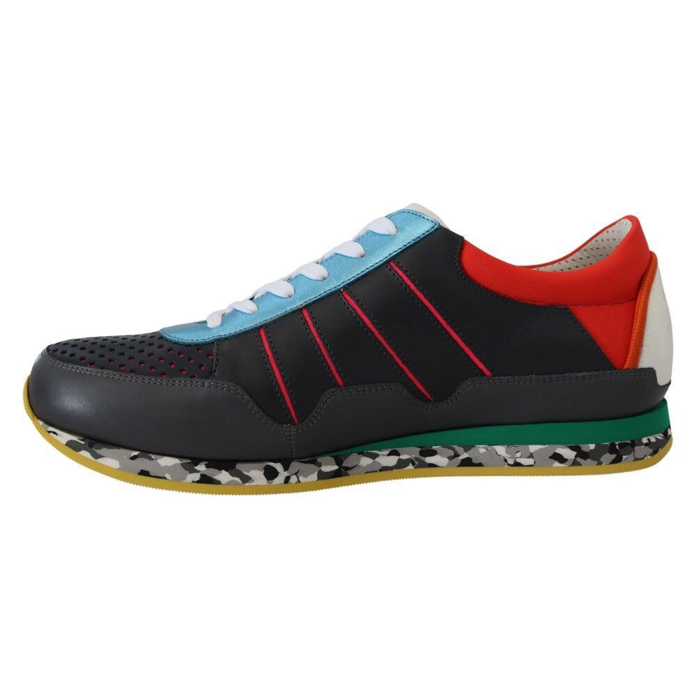 Dolce & Gabbana Dolce & Gabbana Multicolor Leather-Blend Low Top Sneakers Size US 7 / EU 40 - 6 Thumbnail