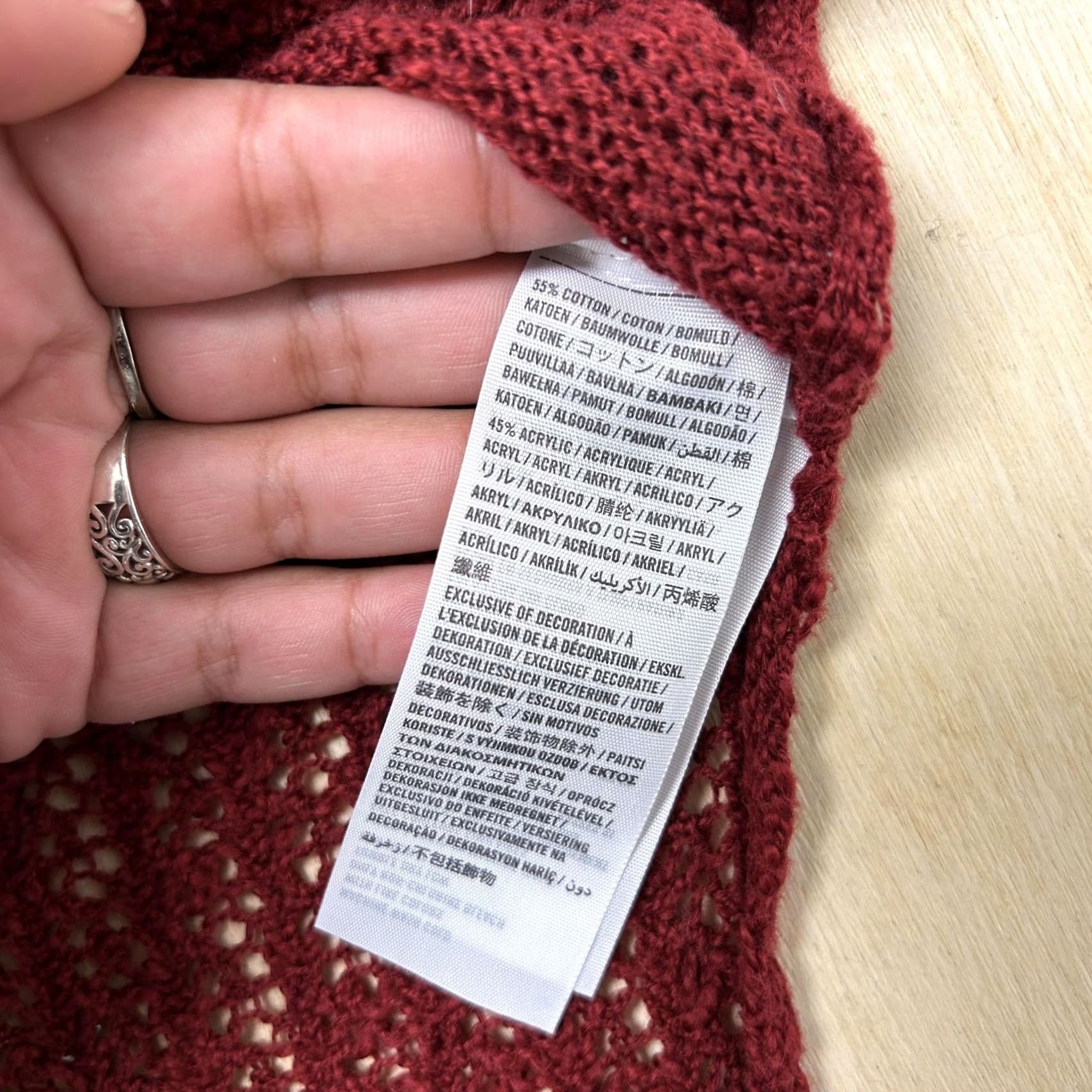 Abercrombie & Fitch Abercrombie & Fitch Sweater Womens XS Red Crew Neck Open Knit Layered Hem Size XS / US 0-2 / IT 36-38 - 4 Thumbnail