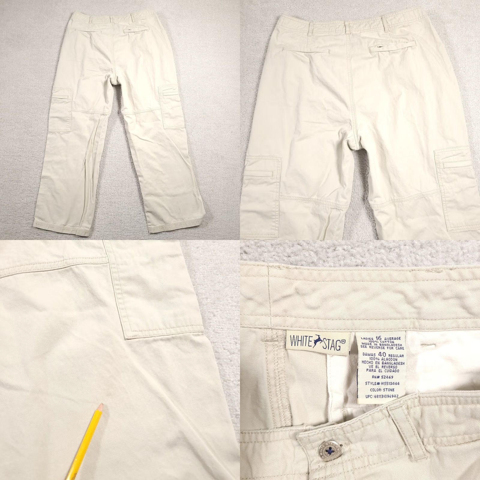 Vintage VINTAGE White Stag Cargi Pants Womens 16 Khaki High Rise Casual Outdoor Workwear Size 38" / US 16 / IT 52 - 9 Thumbnail