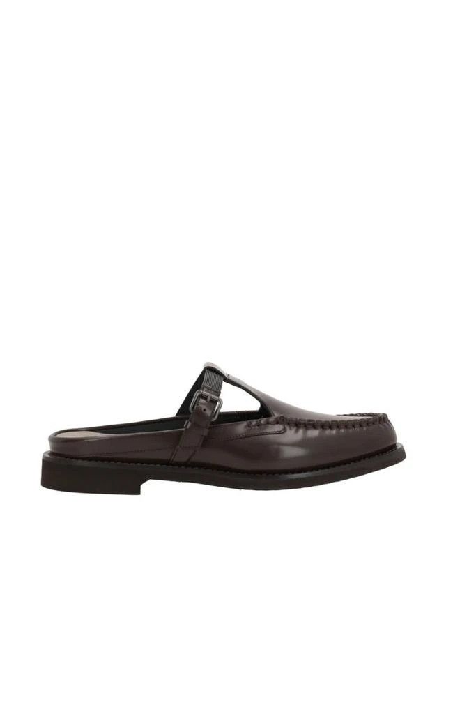 Brunello Cucinelli o1B3y1r0426 Brushed Leather Mules in Brown Size US 7 / IT 37 - 1 Thumbnail