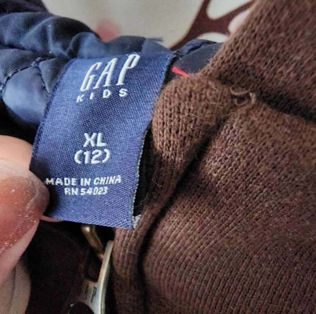Gap GAP Boy's Brown Est MCM LXIX Quilted Lined Hoodie XL (12) Size US XXS / EU 40 - 3 Thumbnail