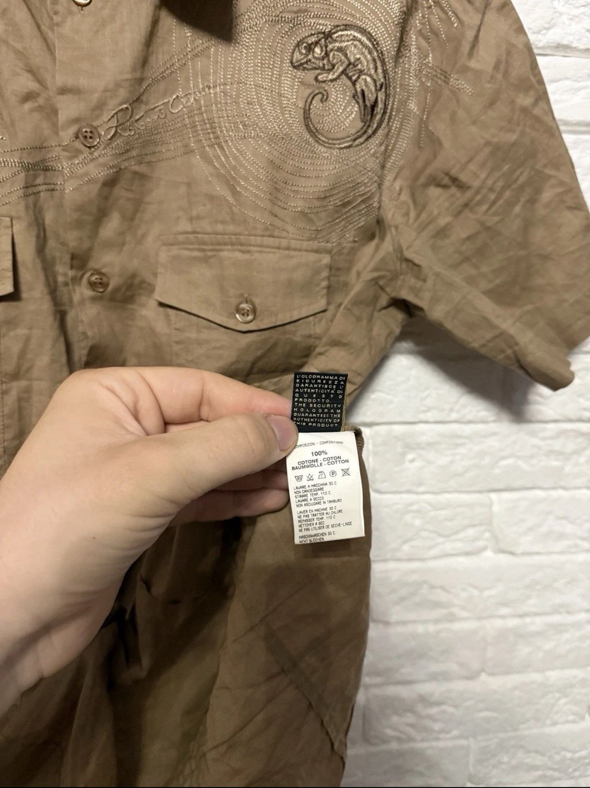 Cavalli Class Vintage Class Roberto Cavalli Shirt Huge Logo Chameleon Y2K Size US L / EU 52-54 / 3 - 6 Thumbnail