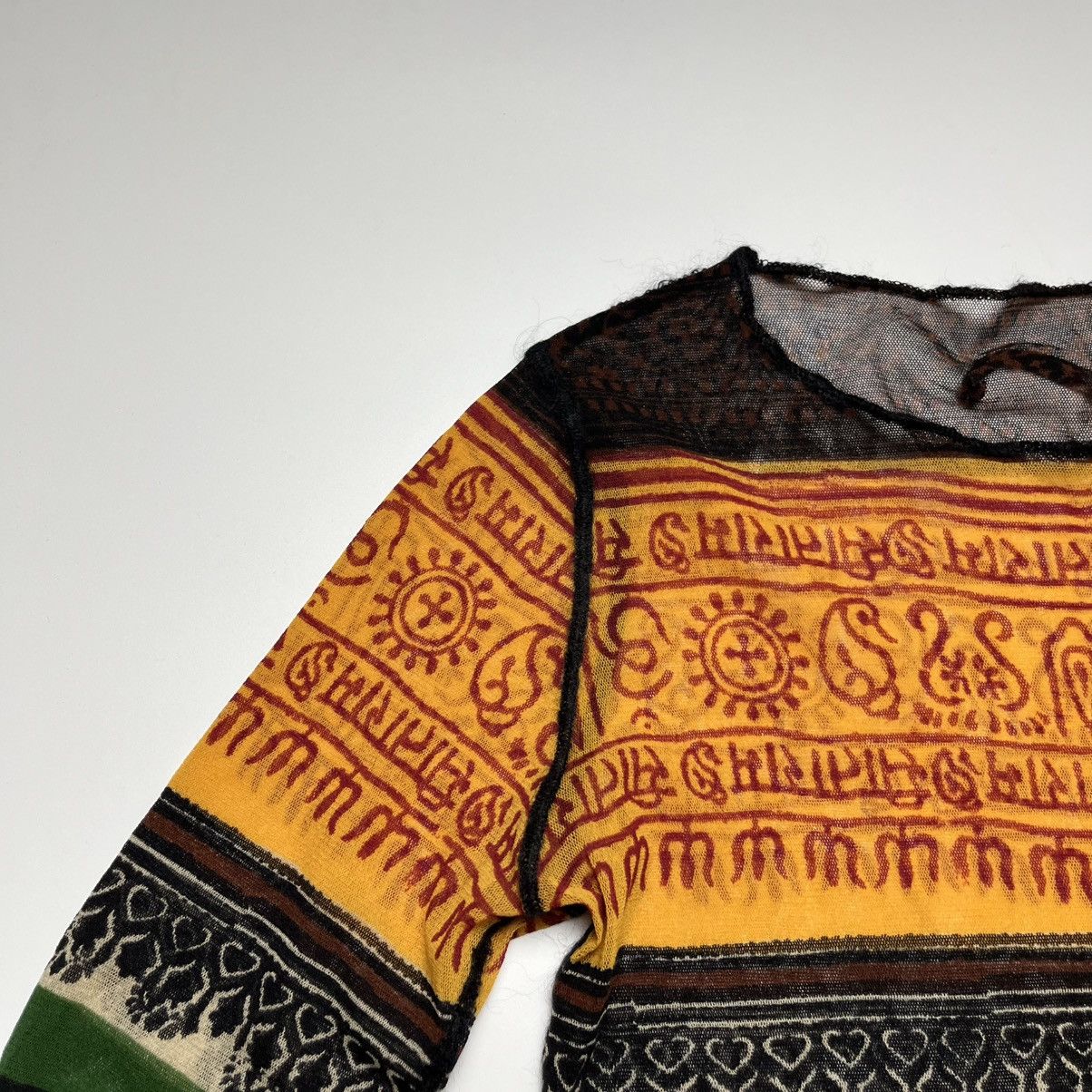 Jean Paul Gaultier Rare Jean Paul Gaultier SS1994 Tribal Mesh Long Sleeve Top Size S / US 4 / IT 40 - 4 Thumbnail