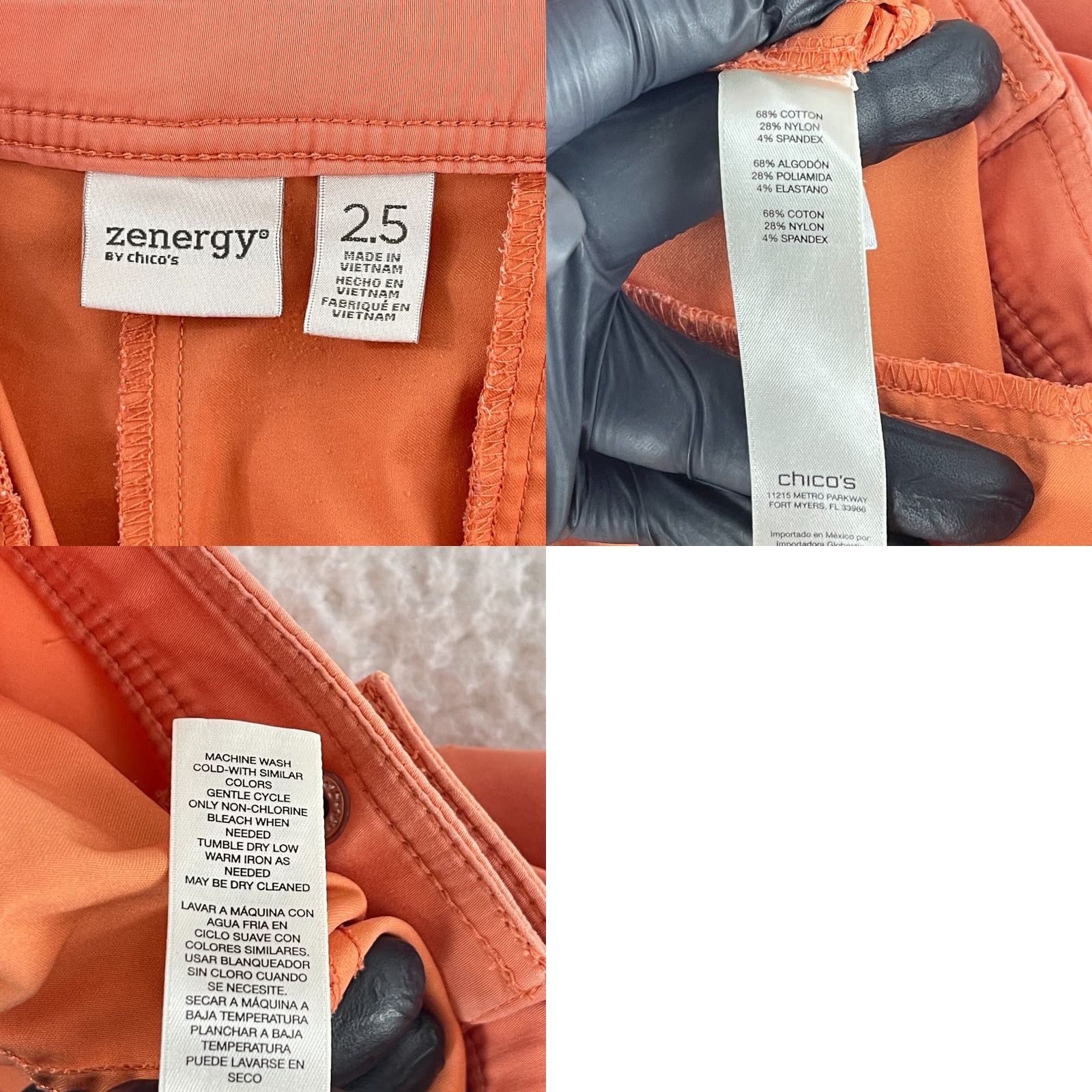 Vintage Zenergy by Chico's Pants Womens Large Coral Straight Leg High Rise Casual Size 36" / US 14 / IT 50 - 10 Thumbnail