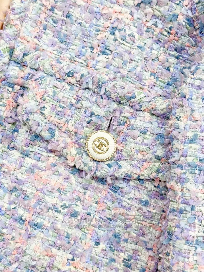Chanel Chanel Lavender purple tweed braided jacket Size XS / US 0-2 / IT 36-38 - 4 Thumbnail