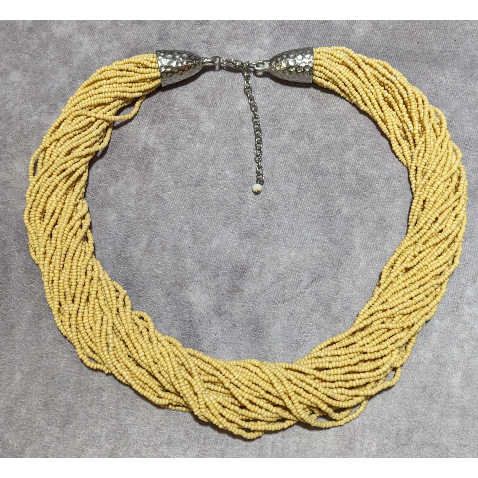 Other Retro Champagne Beaded Glass Torsade Necklace Size ONE SIZE - 10 Thumbnail