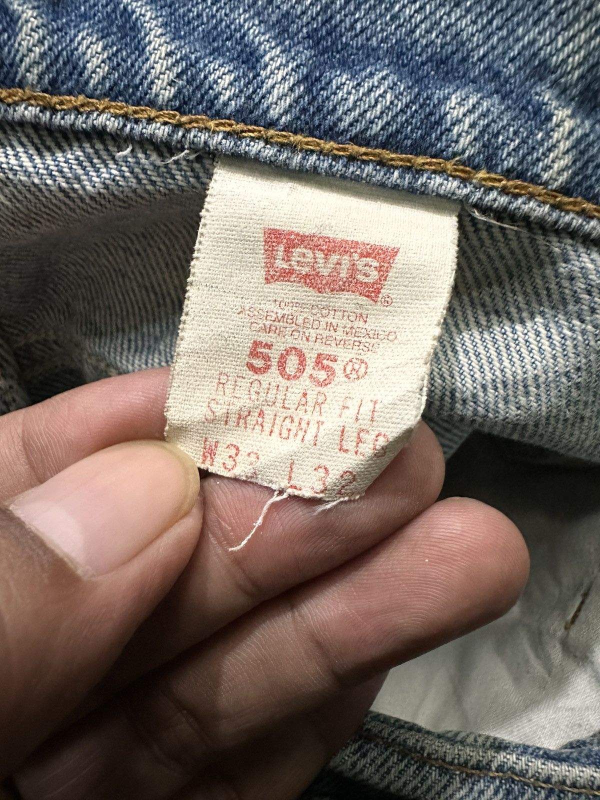 Levi's × Vintage Vintage Levis 505 Jeans Orange Tab Distress Denim Size US 32 / EU 48 - 7 Thumbnail