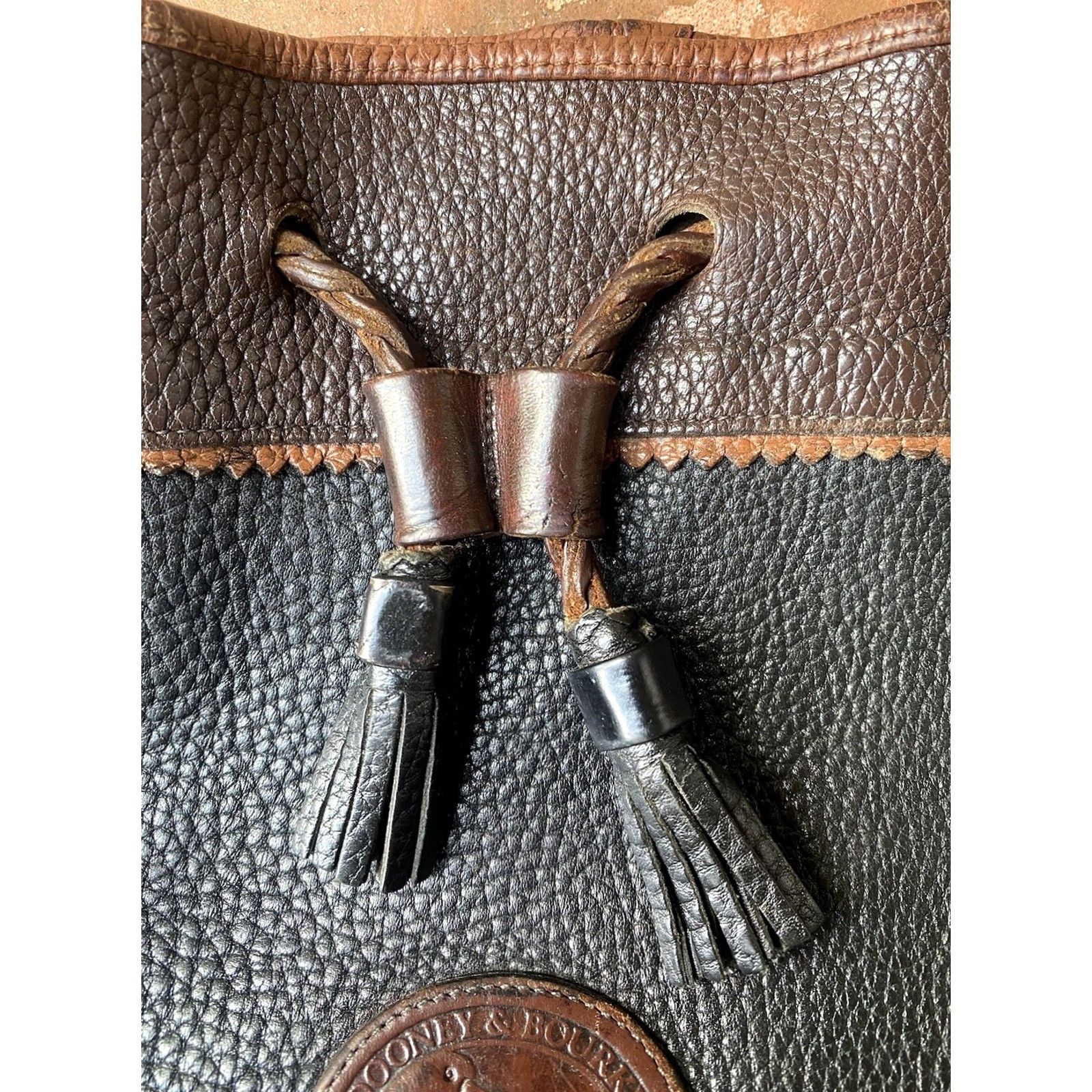 Dooney & Bourke Dooney & Bourke Black Leather Pebble Grain Tote Shoulder Bag Womens Medium Pebble Grain Tammy Tote Vintage: No Size ONE SIZE - 2 Thumbnail