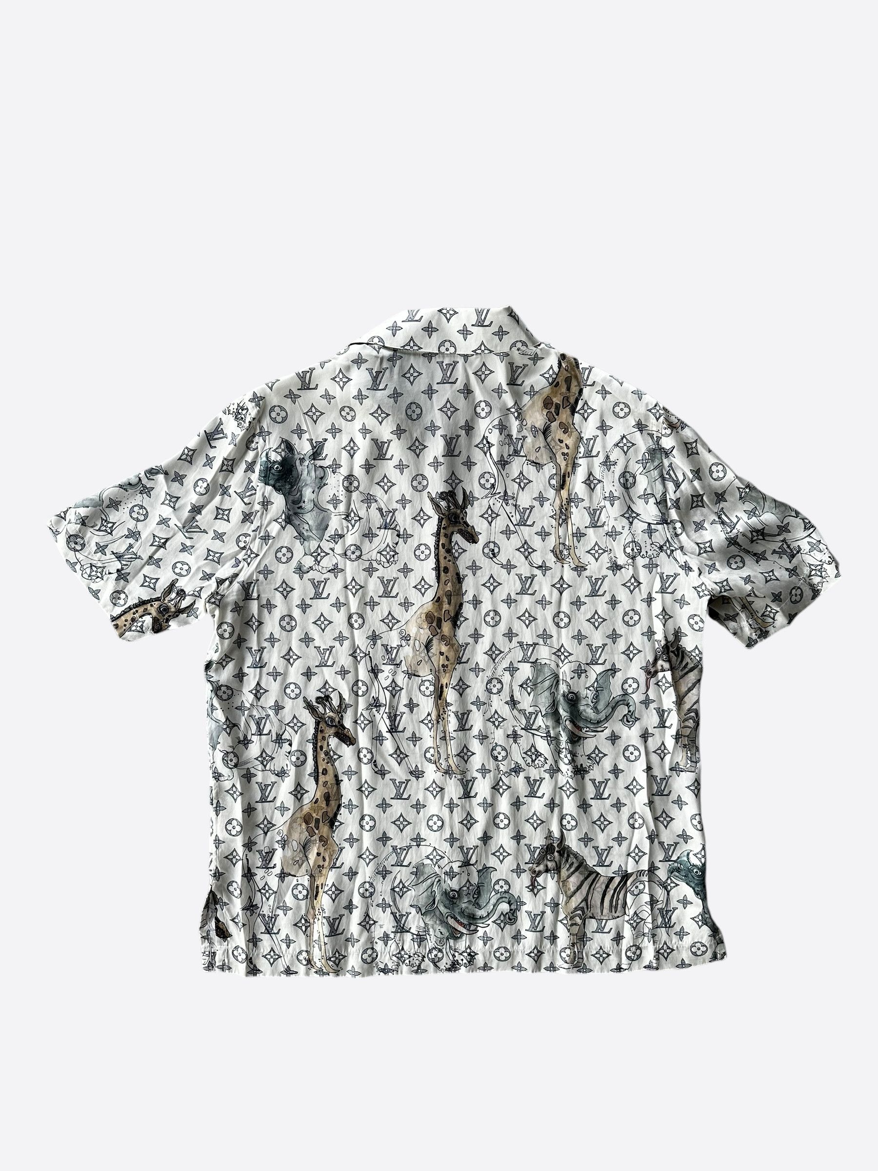 Louis Vuitton Louis Vuitton Chapman Brothers Cream Monogram Silk Shirt Size US XL / EU 56 / 4 - 2 Thumbnail