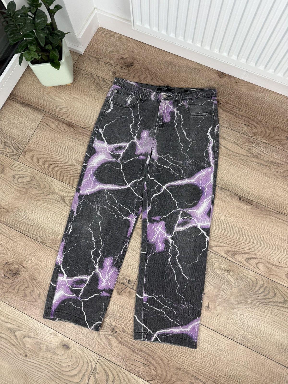 Hypebeast Jaded London Jeans Purple Lightning Skate Baggy Y2K Hype Al Size US 34 / EU 50 - 1 Thumbnail