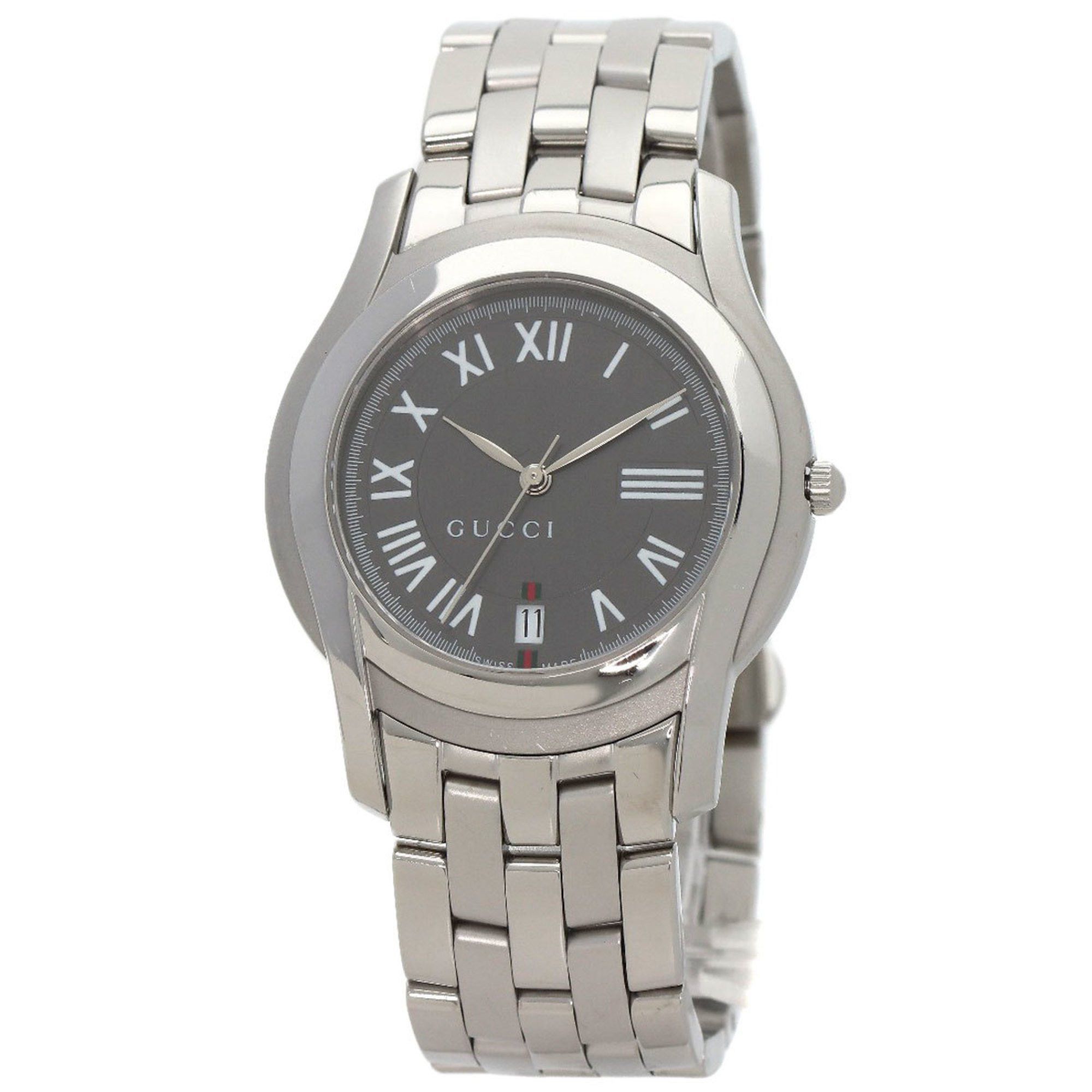 image of Gucci 5500M Watch Stainless Steel Ss Men's Gucci in Grey