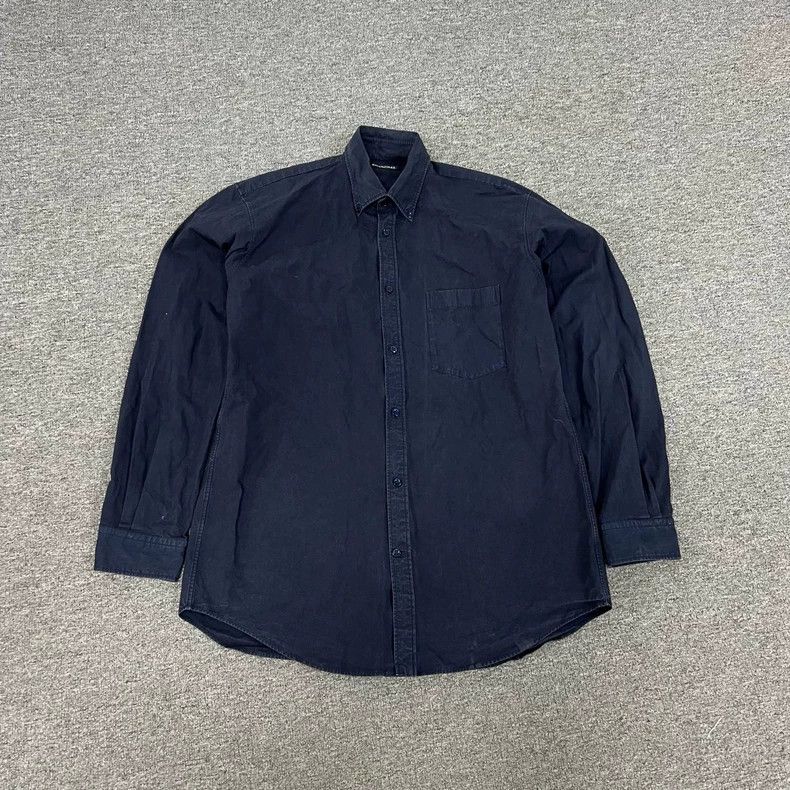 Balenciaga Balenciaga size 37 Washed Old Shirt with Big Logo on the Ba Size US M / EU 48-50 / 2 - 1 Thumbnail