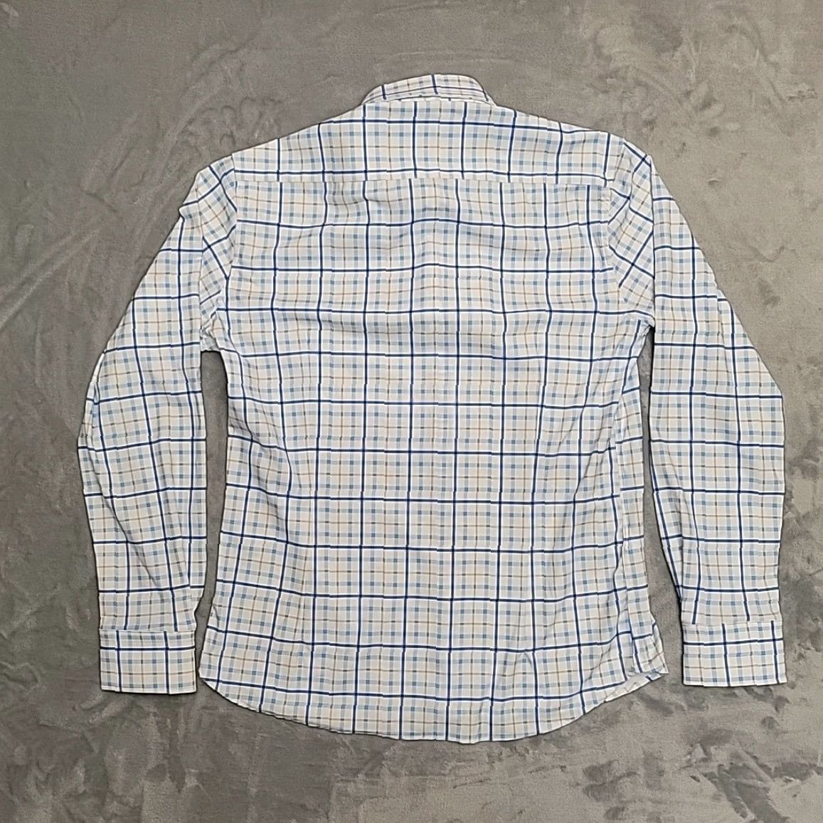 ASH Porter Ash Shirt Mens M Blue Kinetic Stretch Performance Knit Long Sleeve Casual Plaid Size US L / EU 52-54 / 3 - 7 Thumbnail