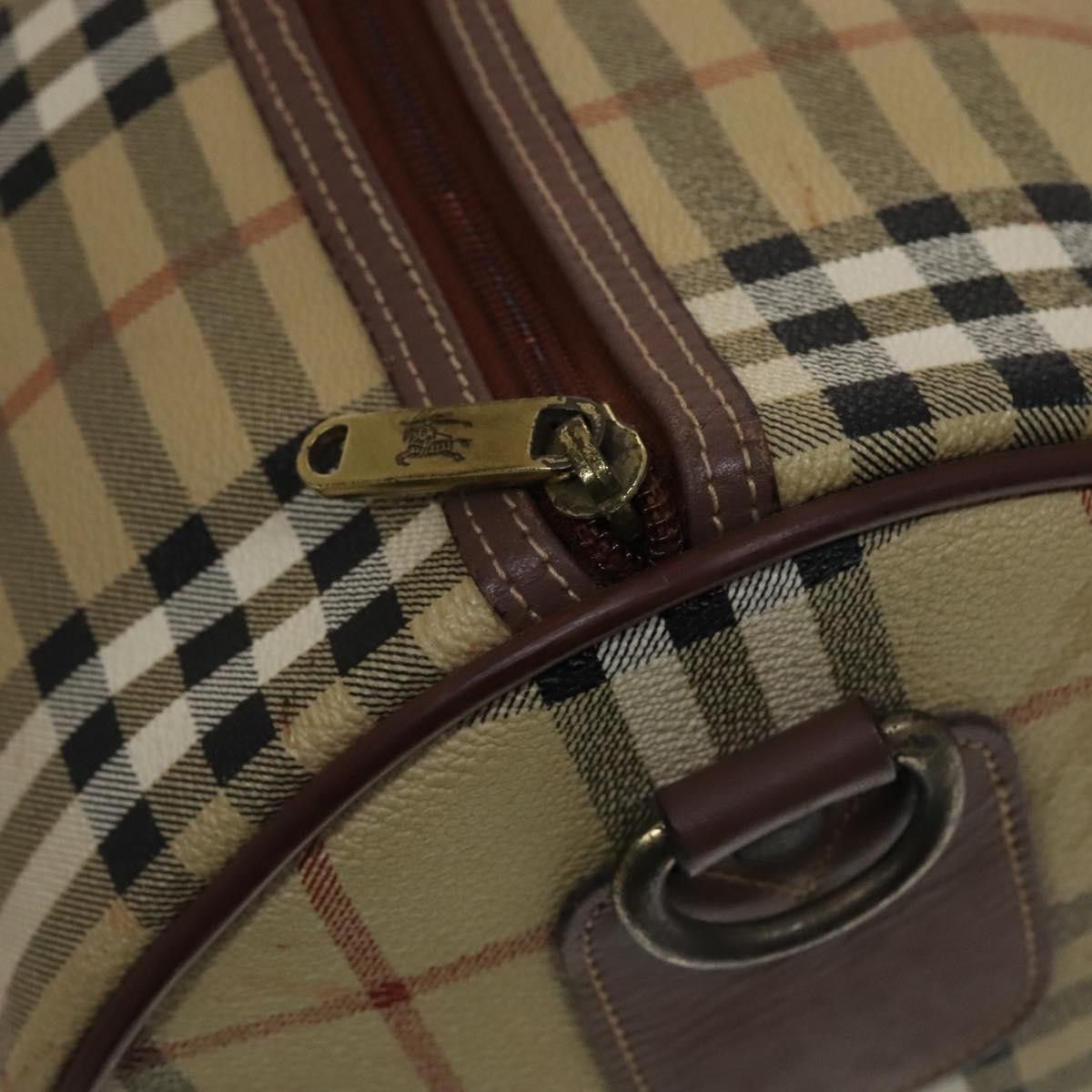 Burberry Burberry Nova Check Boston Bag Pvc Leather Beige Size ONE SIZE - 11 Thumbnail