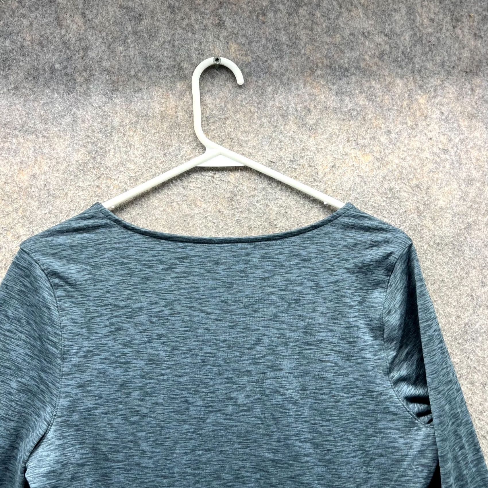 Eddie Bauer Eddie Bauer Shirt Dress Women Medium Heather Blue Dress Polyester Casual A-line Dress Knitted Knit Long Sleeve V-Neck Knee Length Solid Size M / US 6-8 / IT 42-44 - 3 Thumbnail