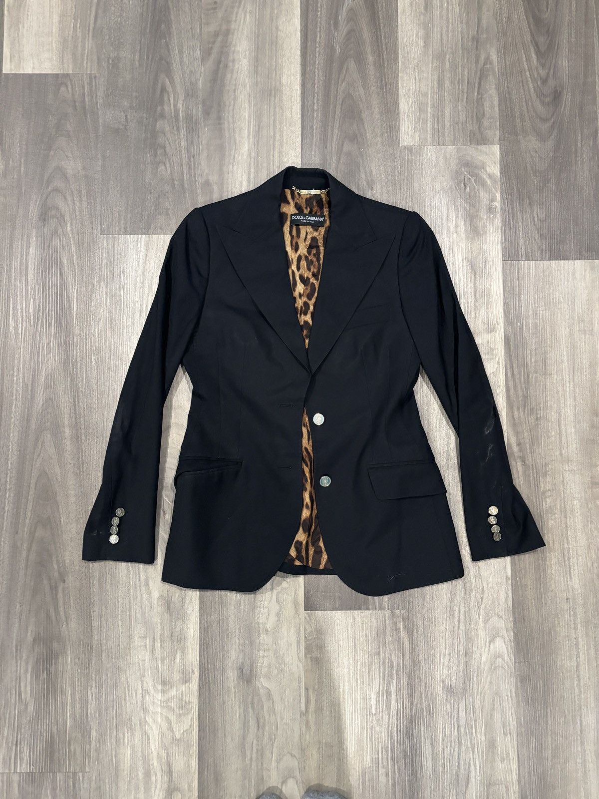 Dolce & Gabbana Dolce and Gabbana Black Leopard Blazer Size M / US 6-8 / IT 42-44 - 1 Thumbnail