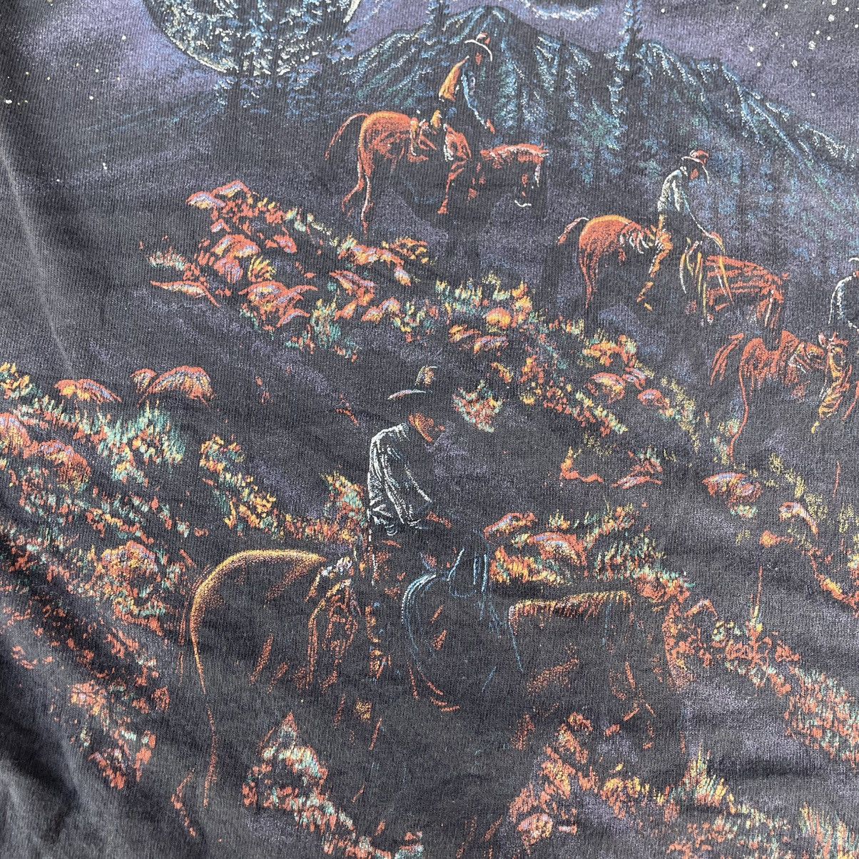 Habitat × Vintage 🔥Vintage 90s Lake Tahoe A Man With A Horse Mirror Print Tee Size US XXS / EU 40 - 4 Thumbnail