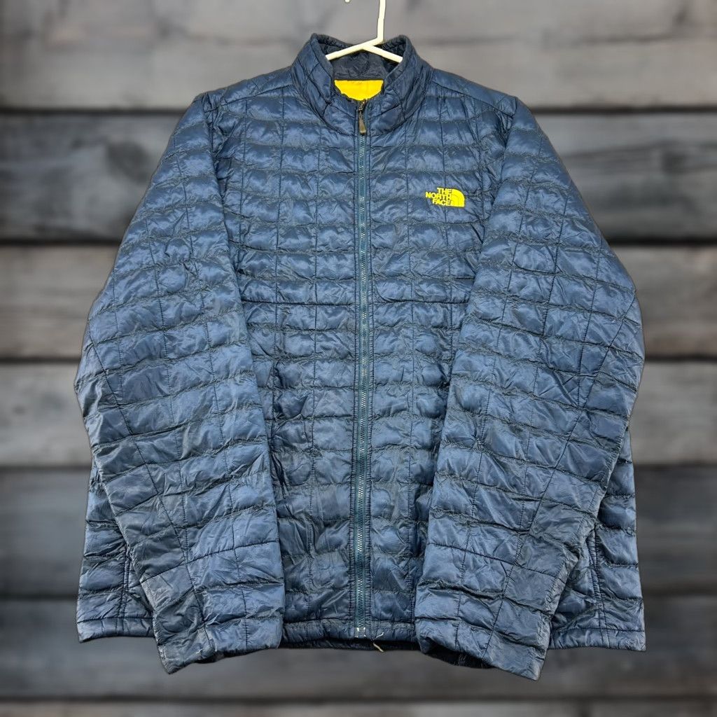 The North Face The North Face Jacket Mens XL Blue Navy Puffer Quilted Lined Full Zip Thermoball Size US XL / EU 56 / 4 - 1 Thumbnail