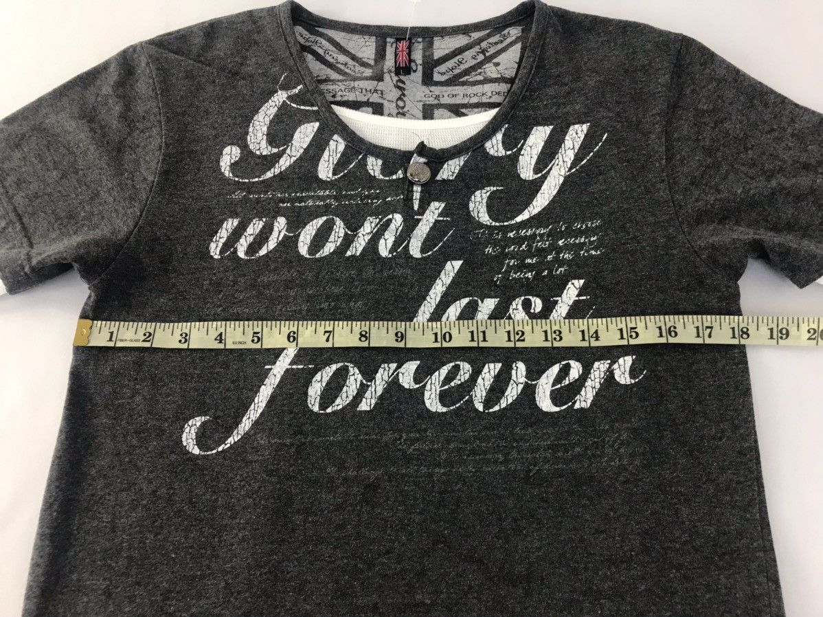 Japanese Brand Graphics Britain 🇬🇧 Double Neck Gorry Wont Last Forever Tee Size US S / EU 44-46 / 1 - 8 Thumbnail