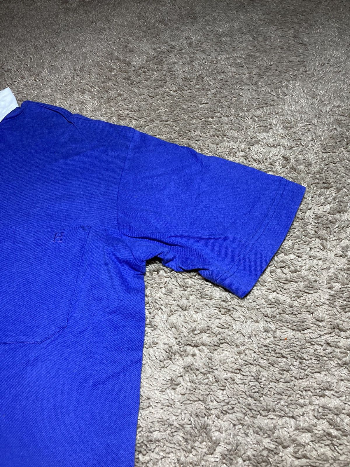 Hermes 90s Hermes Vintage Button Down Polo Beach Blue H Logo 80s Size US M / EU 48-50 / 2 - 6 Thumbnail