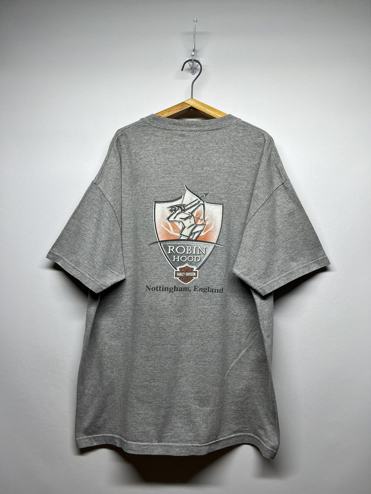 Harley Davidson × Vintage Vintage Y2k Harley Davidson Robin Hood USA Rare T-Shirt 00’s Size US XL / EU 56 / 4 - 4 Thumbnail