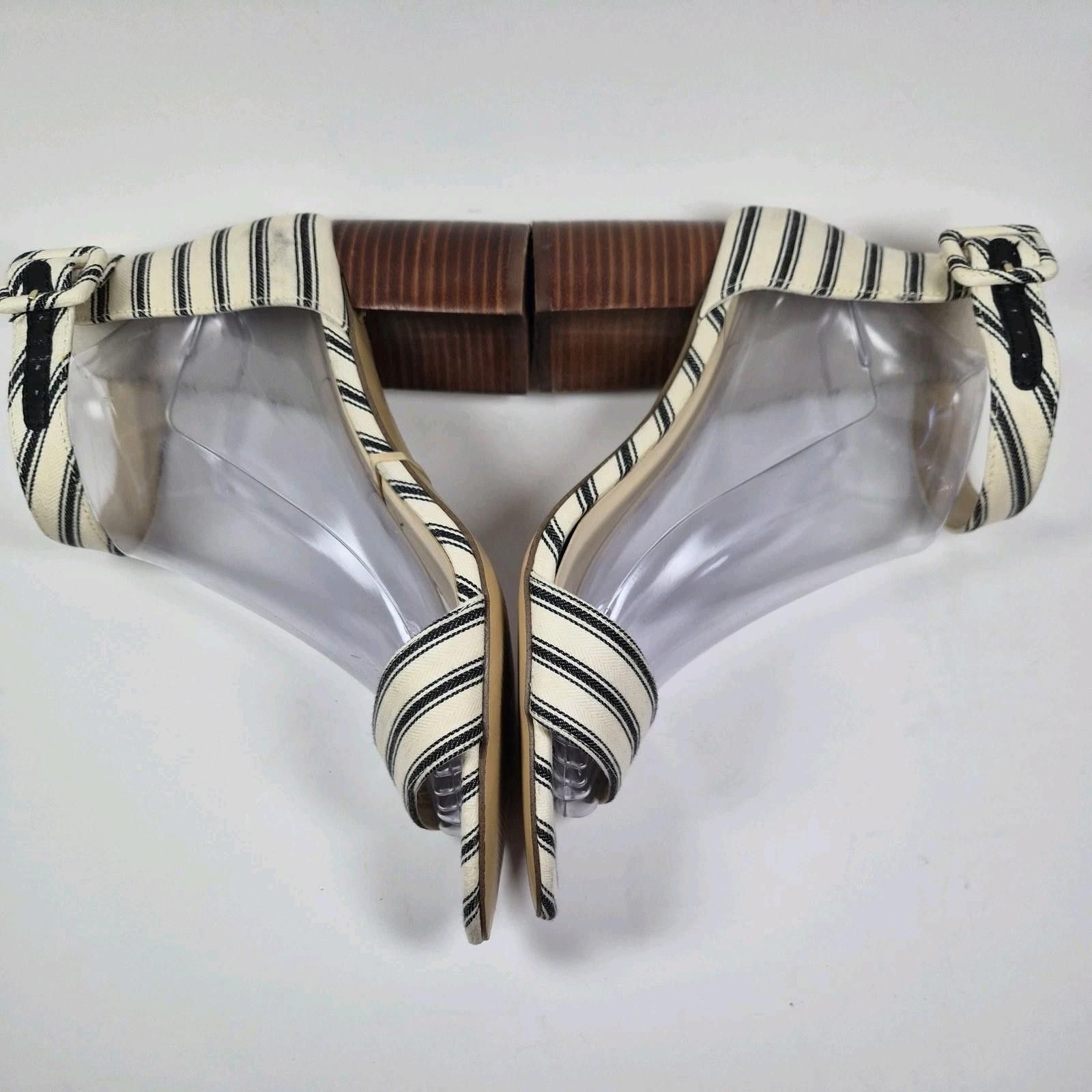 Other SOLE SOCIETY So-Helgah Sandals 8.5 Striped Block Heel Ankle Size US 8.5 / IT 38.5 - 3 Thumbnail