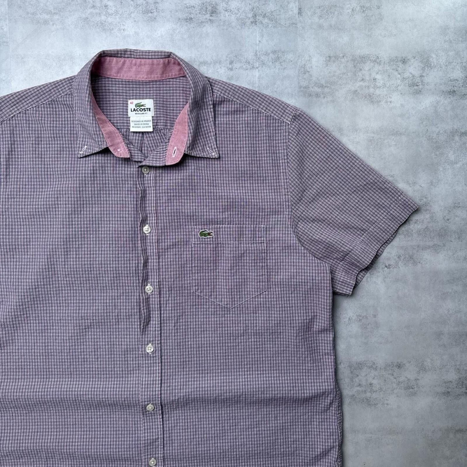 Lacoste Y2K Lacoste 00s Button Up Plaid Shirt Size US L / EU 52-54 / 3 - 3 Thumbnail