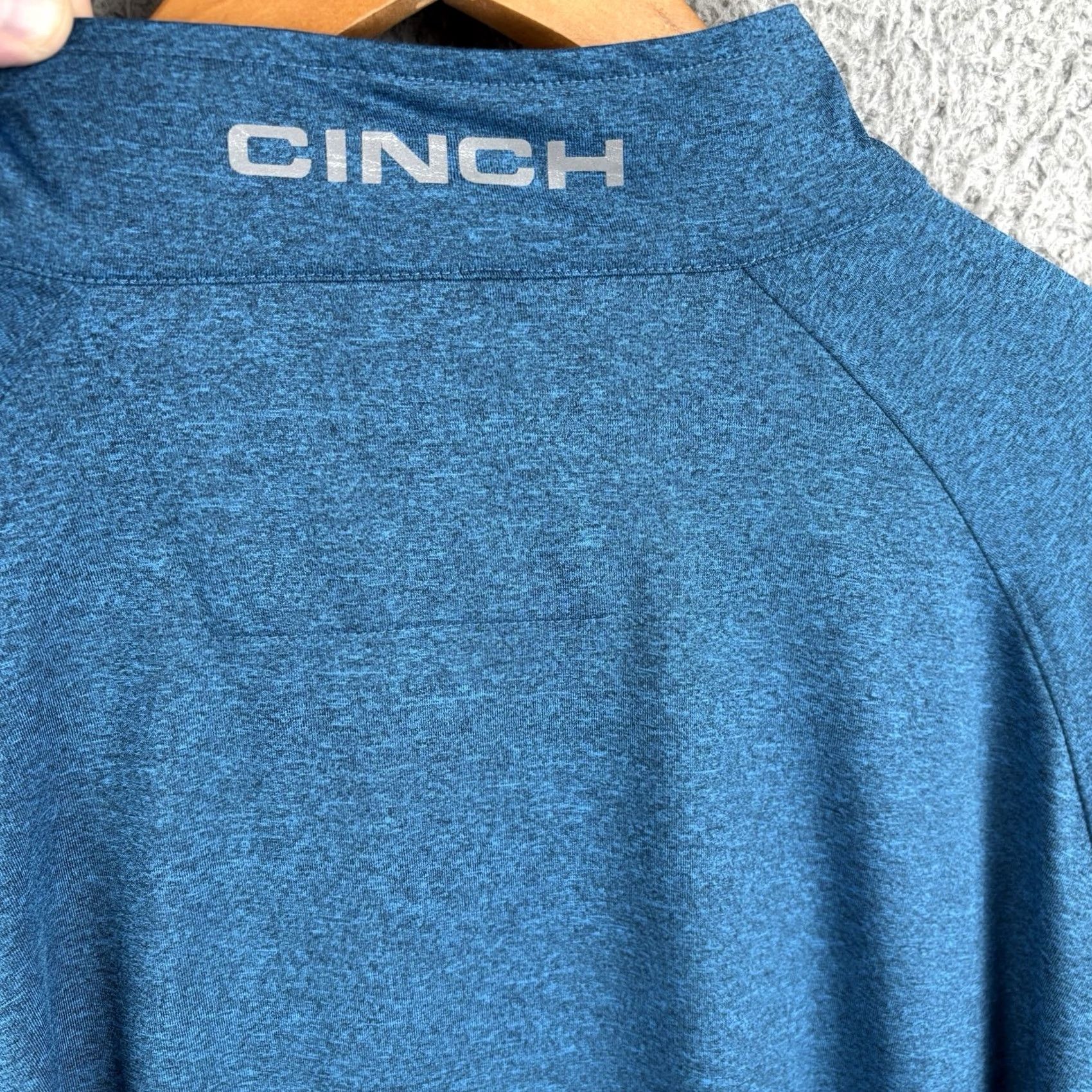 Vintage Cinch Pullover Mens 2XL Heather Blue 1/4 Zip Performance Western Cowboy Rodeo Shirt Size US XXL / EU 58 / 5 - 3 Thumbnail