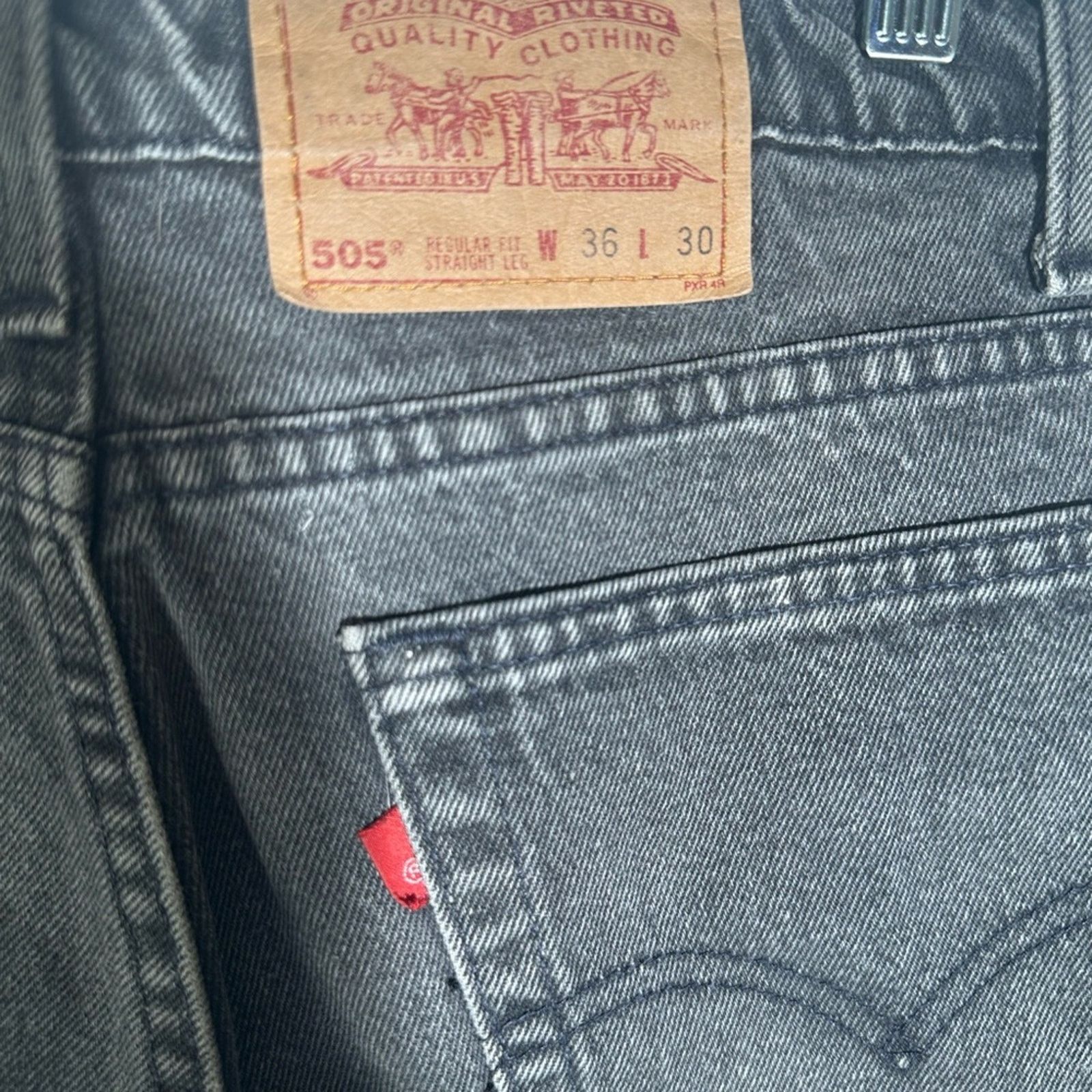 Levi's Levi's Vintage 505 Black Straight-Leg Jeans with Classic Cut Size US 36 / EU 52 - 4 Thumbnail