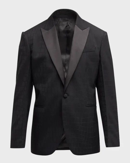 John Varvatos Leopard Jacquard Jacket Size EU 54 US 44 Size US L / EU 52-54 / 3 - 3 Thumbnail