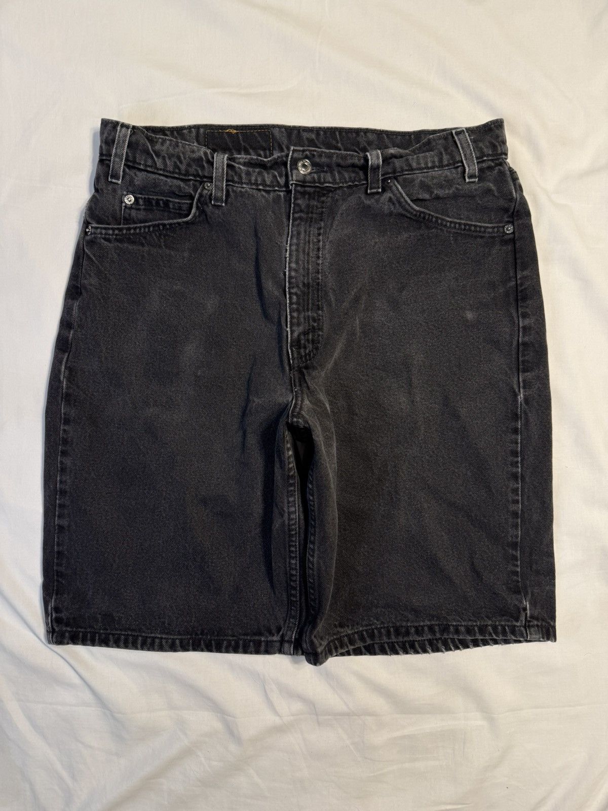 Levi's Vintage 90s Levis 550 Baggy Black Jean Shorts Size US 34 / EU 50 - 2 Thumbnail