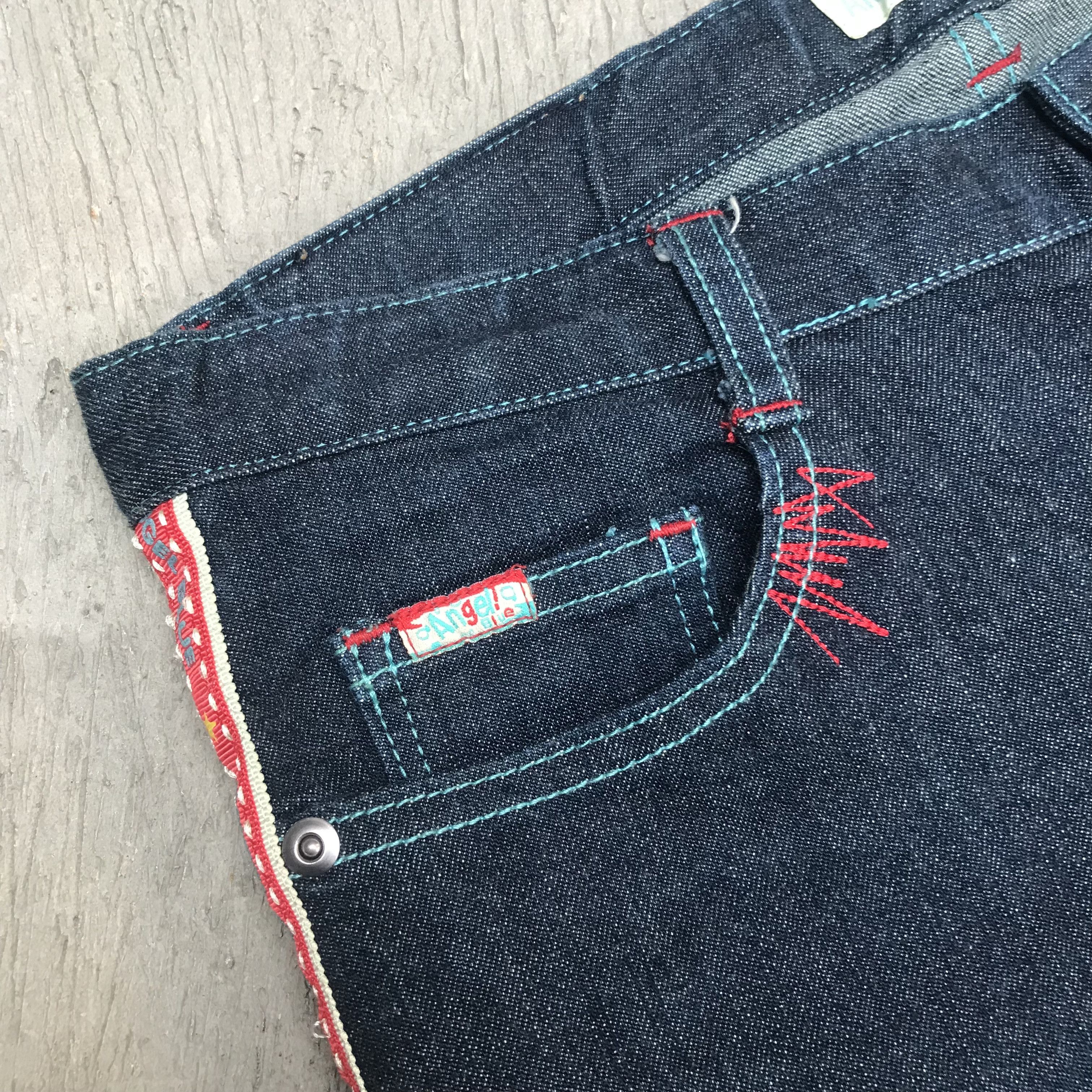 Japanese Brand angel blue flared printed denim pants hysteric glamour Size US 31 - 3 Thumbnail