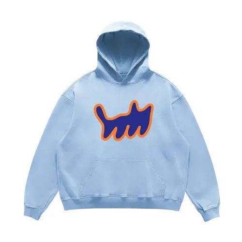 VIBE Hip Hop Street Casual Light Blue XL Hooded Sweatshirt Size US XL / EU 56 / 4 - 2 Thumbnail